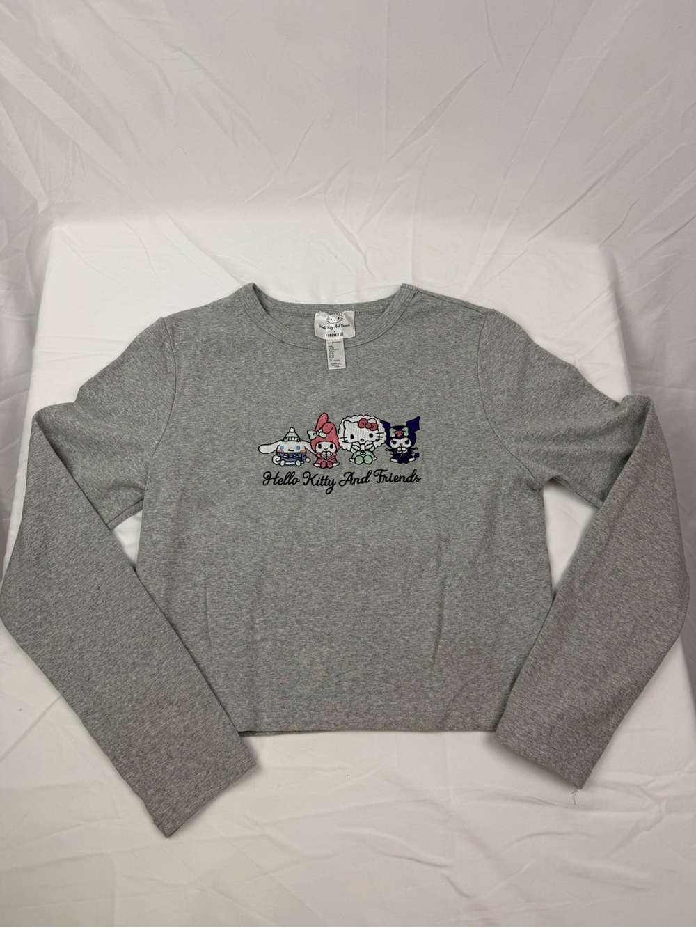 Hello Kitty Gray Short Sleeve Tee with Character Row